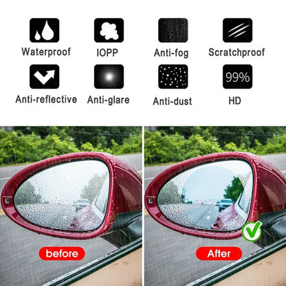 2pcs Rearview Mirror Rainproof Clear Film Sticker Protective for Car Motorcycle Bicycle Bike View Mirror AntiFog Waterproof Film