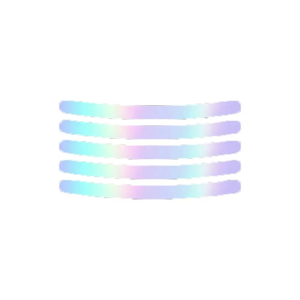 20Pcs Wheel Hub Reflective Sticker Rainbow Fluorescence Luminous Stripe Tape Car Motorcycle Decal Night Driving Safety Accessory