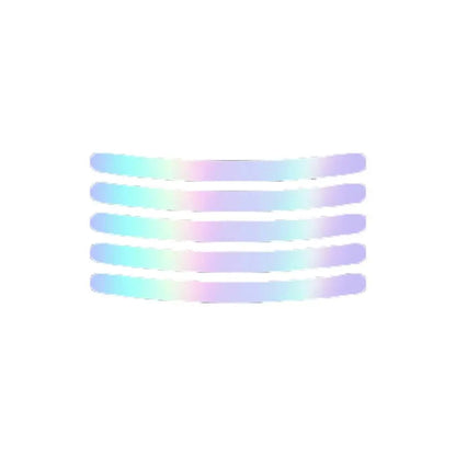 20Pcs Wheel Hub Reflective Sticker Rainbow Fluorescence Luminous Stripe Tape Car Motorcycle Decal Night Driving Safety Accessory