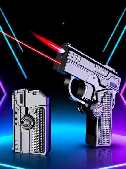 New Cool Gyro Folding Pistol Gas Lighter Fingertip Windproof Gift for Boyfriend Creative and Fun Decompression