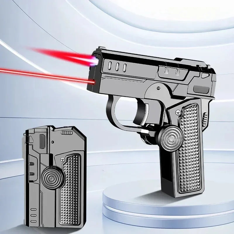 New Cool Gyro Folding Pistol Gas Lighter Fingertip Windproof Gift for Boyfriend Creative and Fun Decompression