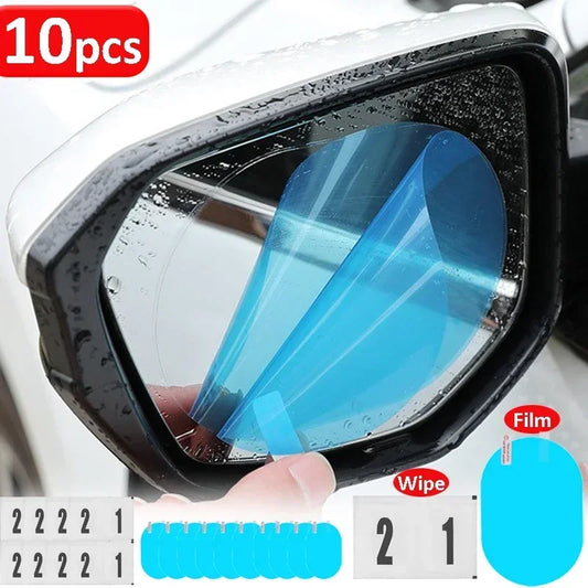 2pcs Rearview Mirror Rainproof Clear Film Sticker Protective for Car Motorcycle Bicycle Bike View Mirror AntiFog Waterproof Film