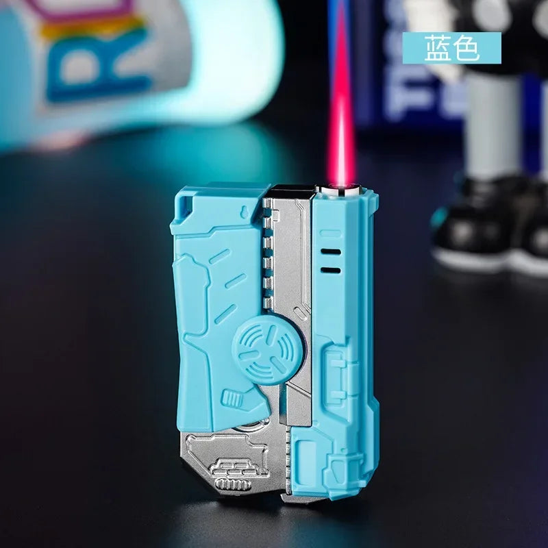 New Cool Gyro Folding Pistol Gas Lighter Fingertip Windproof Gift for Boyfriend Creative and Fun Decompression