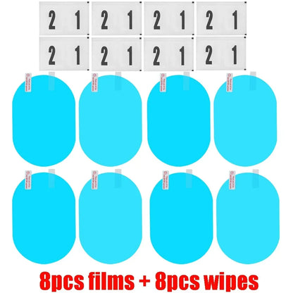 2pcs Rearview Mirror Rainproof Clear Film Sticker Protective for Car Motorcycle Bicycle Bike View Mirror AntiFog Waterproof Film