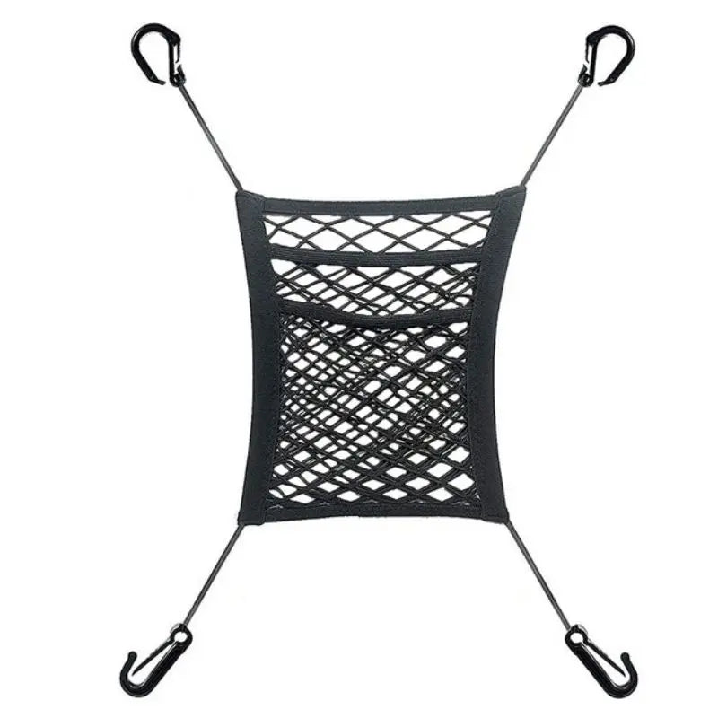 Car Storage Net Bag Multifunction Between Seats Car Divider Pet Barrier Stretchable Elastic Mesh Bag Organizer Auto Accessories