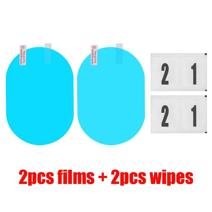 2pcs Rearview Mirror Rainproof Clear Film Sticker Protective for Car Motorcycle Bicycle Bike View Mirror AntiFog Waterproof Film
