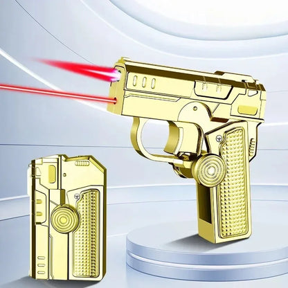 New Cool Gyro Folding Pistol Gas Lighter Fingertip Windproof Gift for Boyfriend Creative and Fun Decompression