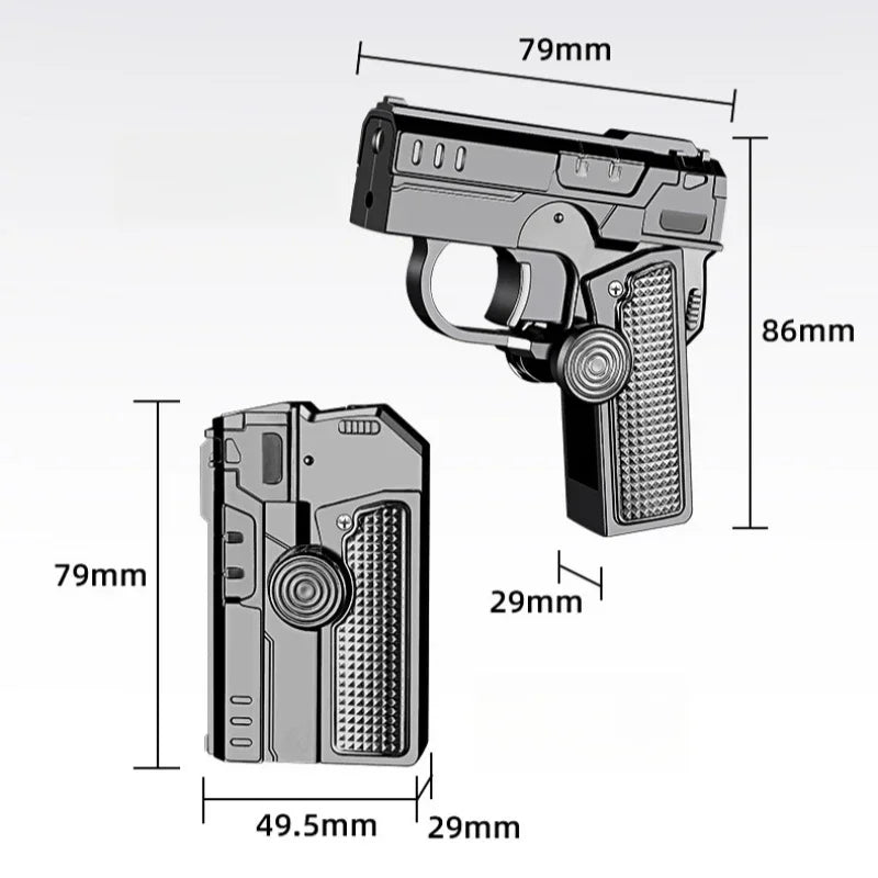 New Cool Gyro Folding Pistol Gas Lighter Fingertip Windproof Gift for Boyfriend Creative and Fun Decompression