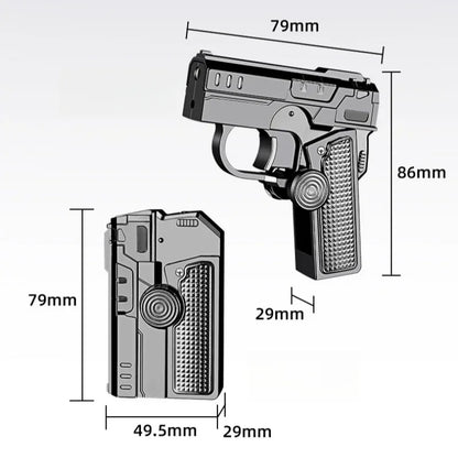 New Cool Gyro Folding Pistol Gas Lighter Fingertip Windproof Gift for Boyfriend Creative and Fun Decompression