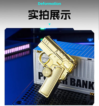 New Cool Gyro Folding Pistol Gas Lighter Fingertip Windproof Gift for Boyfriend Creative and Fun Decompression