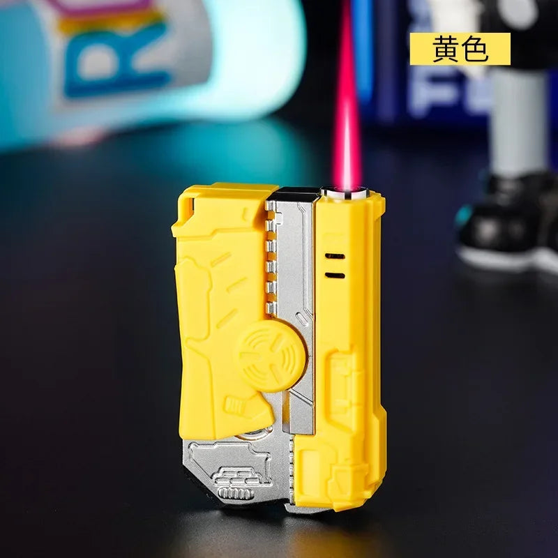 New Cool Gyro Folding Pistol Gas Lighter Fingertip Windproof Gift for Boyfriend Creative and Fun Decompression