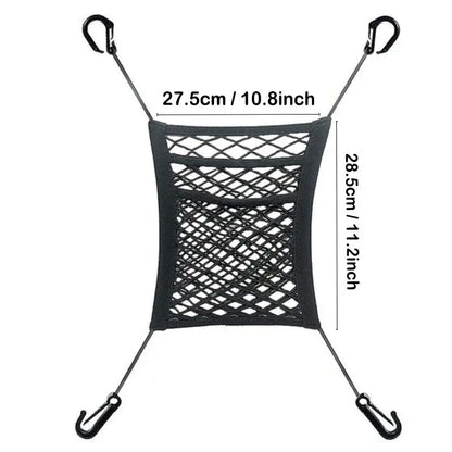 Car Storage Net Bag Multifunction Between Seats Car Divider Pet Barrier Stretchable Elastic Mesh Bag Organizer Auto Accessories